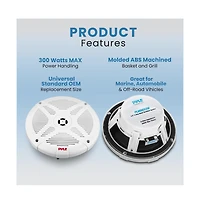 Pyle 5.25” 2-Way Ceiling/Wall Mount Speaker – 300W, 70V Audio, Dome Tweeter, Flush In-Wall/In-Ceiling Design for Home Sound (PDIC53T), W