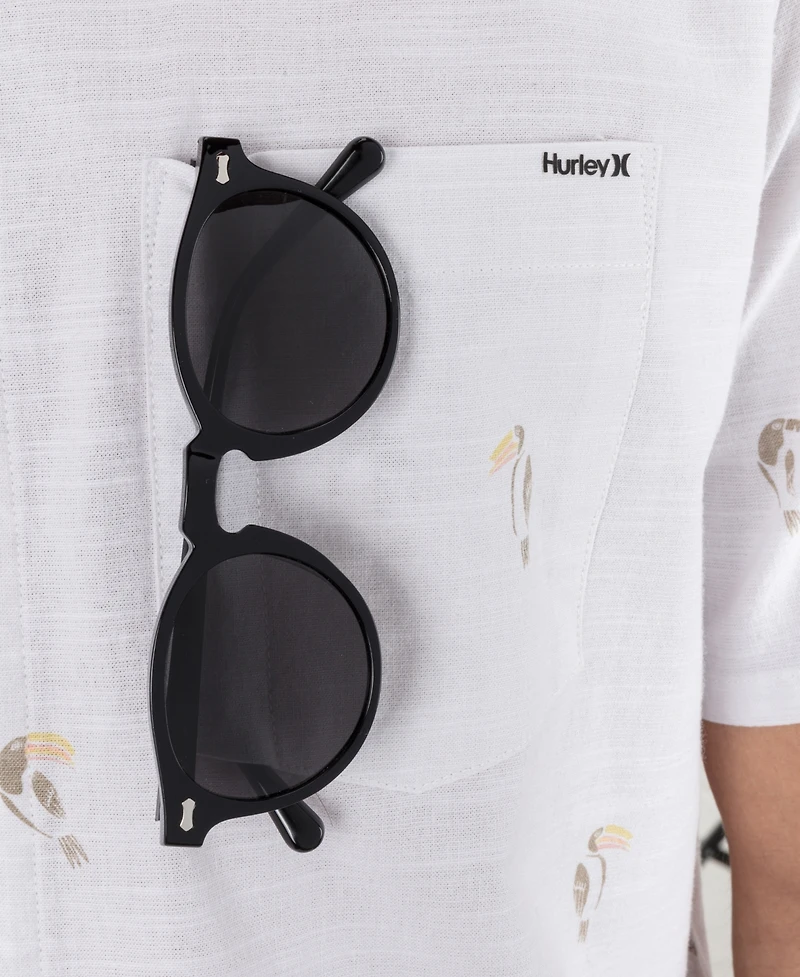 Hurley Men's One and Only Stretch Print Short Sleeve Shirt