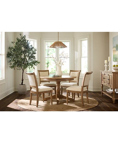 Willowmere 5-Pc. Dining Set (Round Table & 4 Upholstered Chairs) Created for Macy's.