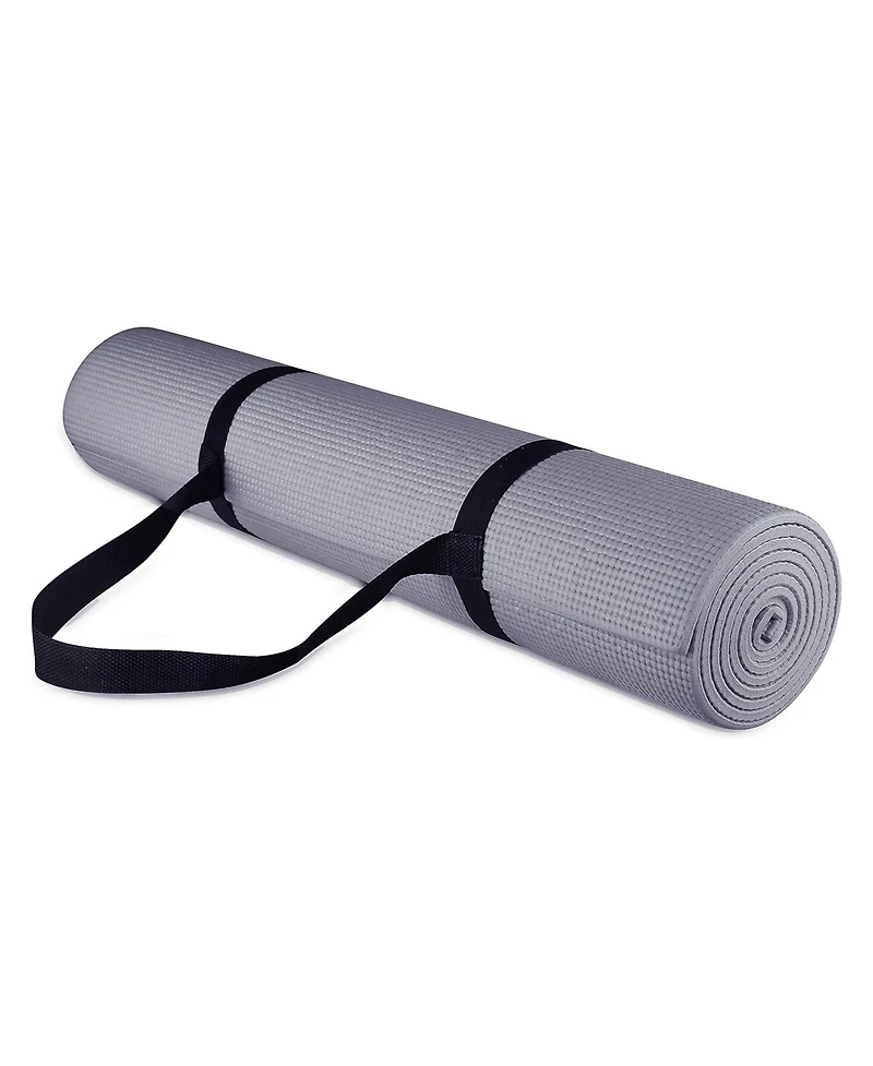 Signature Fitness All Purpose High Density No Tear Exercise Mat w/Strap