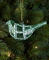 Holiday Lane Enchanted Emerald Glittered Glass Bird Ornament, Macy's Exclusive