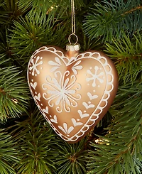 Holiday Lane Gingerbread Village Glass Heart Ornament, Macy's Exclusive