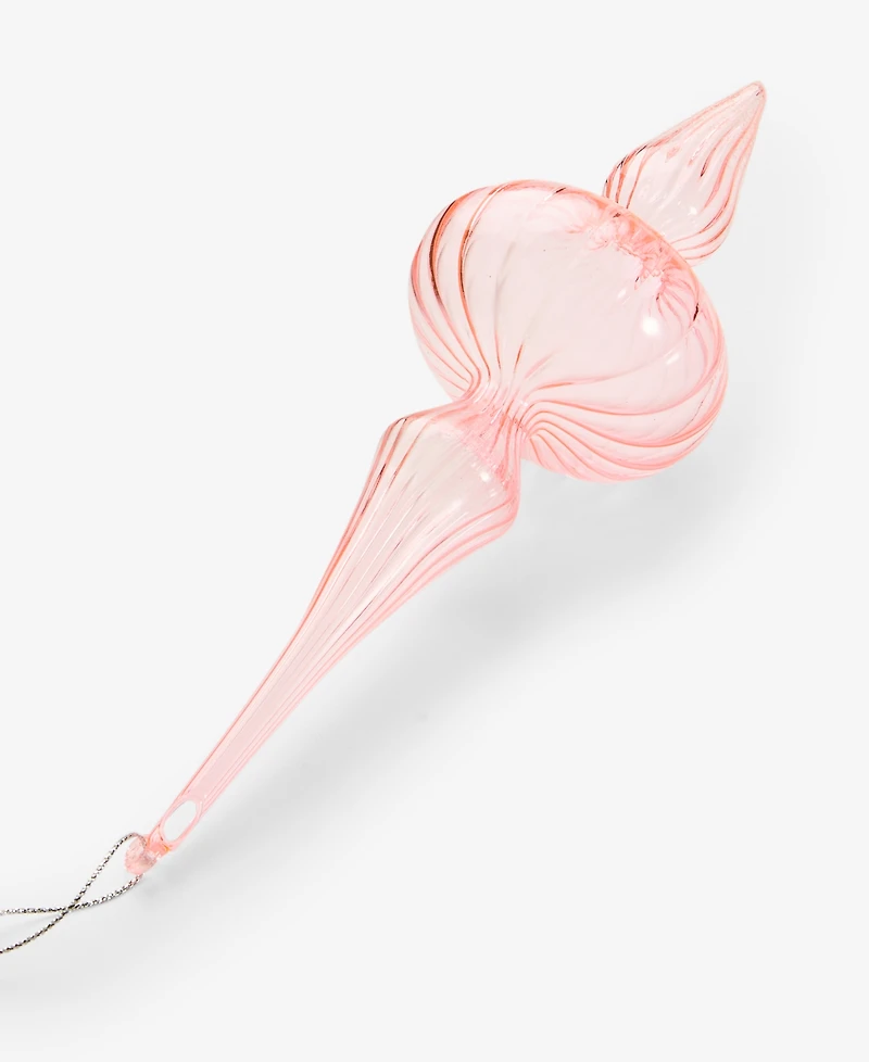 Holiday Lane Pastel Shine Pink Glass Finial Drop Ornament, Macy's Exclusive
