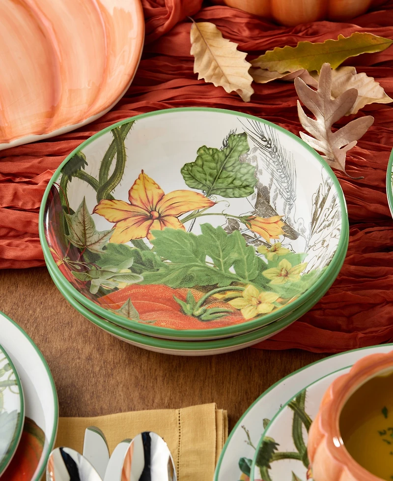Certified International Harvest Fields Soup Bowls, Set of 4