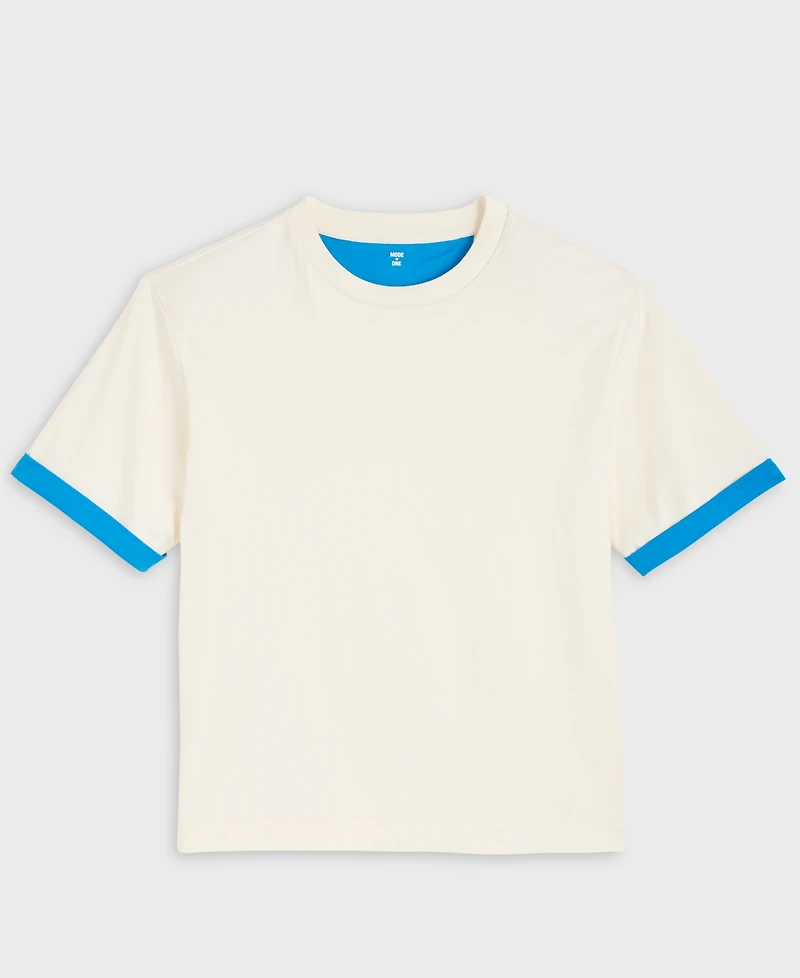 Mode of One Men's Short-Sleeve Reverse-Sleeve Cotton T-Shirt, Macy's Exclusive