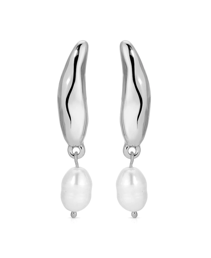 Ettika Liquid Luxe Mother of Pearl Drop Earrings