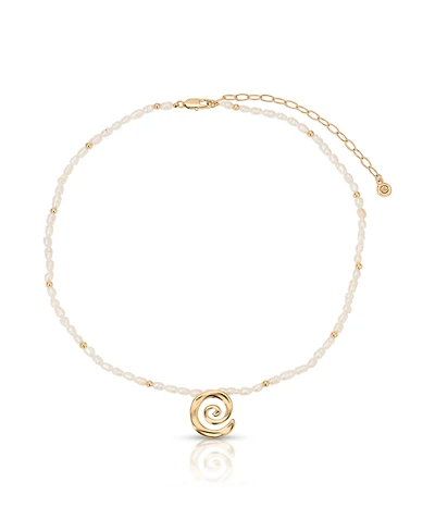Ettika Aura Swirl Mother of Pearl Choker Necklace