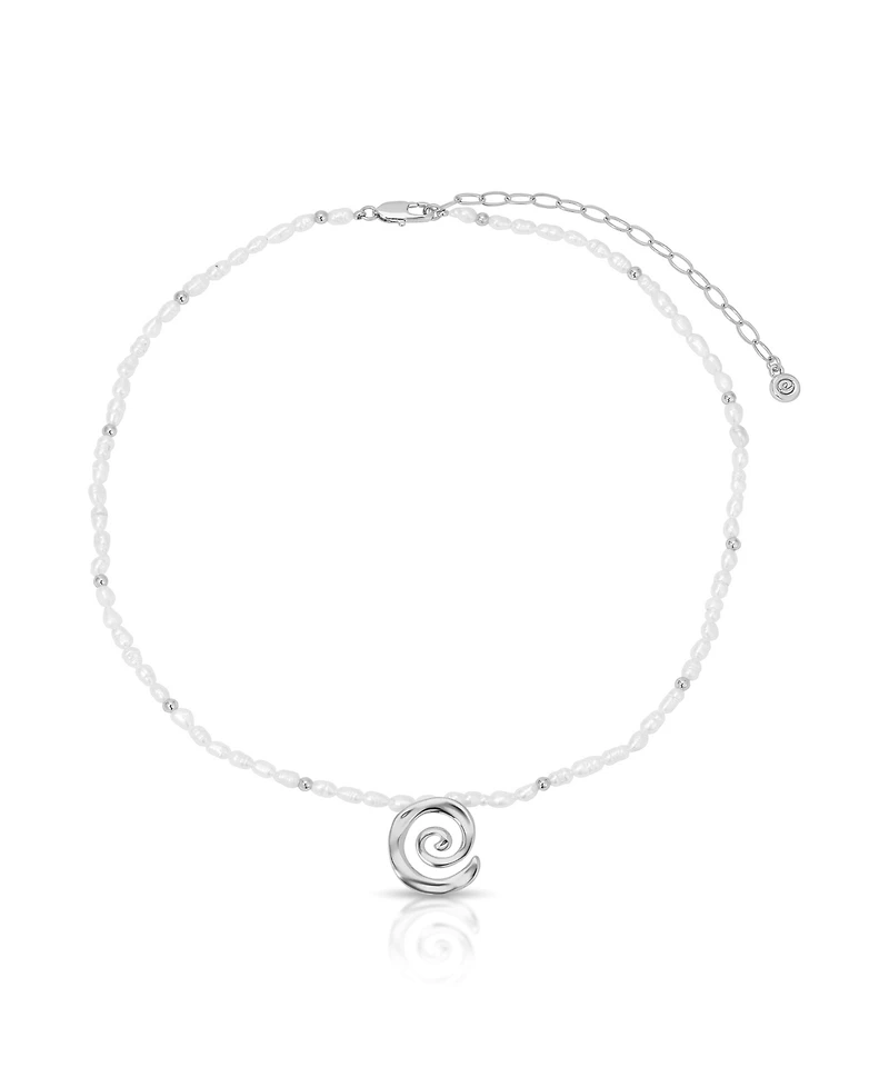 Ettika Aura Swirl Mother of Pearl Choker Necklace