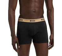 Boss by Hugo Men's Power 3-Pk. Tipped Logo Waistband Boxer Briefs