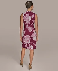 Donna Karan New York Women's Jersey Printed Chain-Belt Sheath Dress