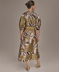 Donna Karan New York Women's Floral-Print A-Line Shirtdress