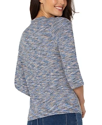 Liverpool Los Angeles Petite V-Neck Knit T-Shirt