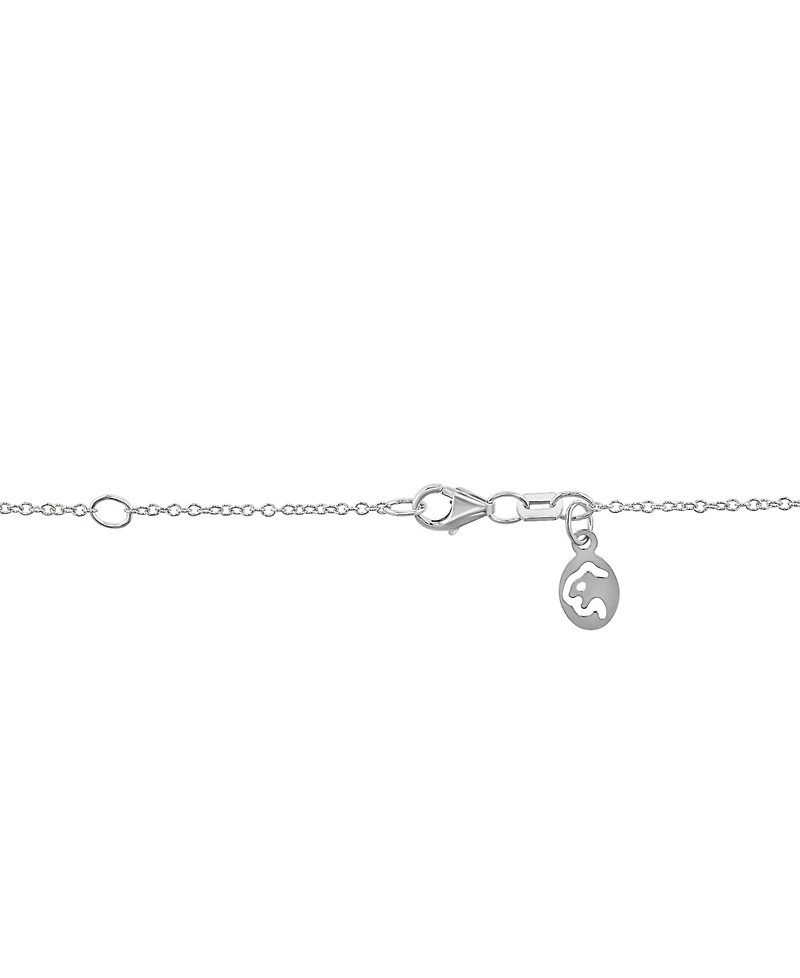 Effy Lab Grown Diamond Emerald- & Round-Cut Pendant Necklace (2-1/8 ct. t.w.) in 14k White Gold, 17" + 1" extender