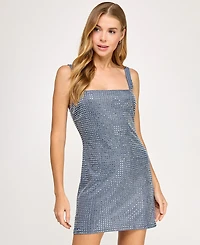 Seni & Cade Juniors' Embellished Shine Bodycon Dress