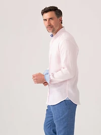 Koy Clothing Men's Linen Band Collar Shirt