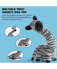Nocciola Twistable Zebra Stuffedless Dog Toy, Plush Dog Chew Toy for Small Medium Breed, Crinkle Animal Dog Toy to Keep Them Busy