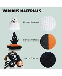 Nocciola 6 Pcs Halloween Dog Squeaky Toys for Aggressive chewers, Christmas gift,Stuffing Body Dog Toy Set for Small to Large Dogs