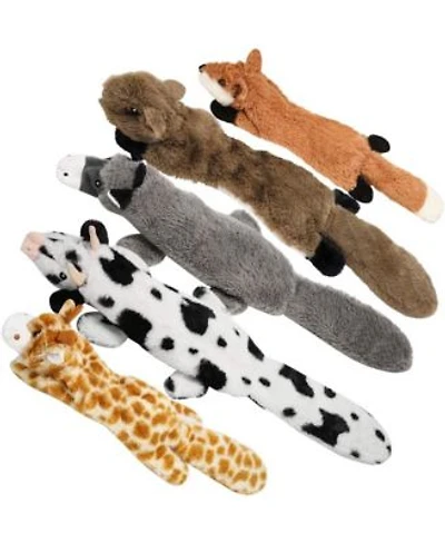 Nocciola 5 Pcs Jungle Series Crinkle Dog Toys No Stuffing Squeaky Dog Toys With Double Layer Reinforced Fabricchristmas Gift
