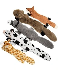 Nocciola 5 Pcs Jungle Series Crinkle Dog Toys No Stuffing Squeaky Dog Toys With Double Layer Reinforced Fabricchristmas Gift