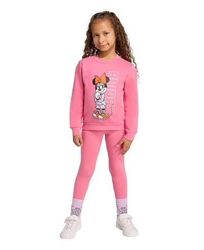 adidas Big Girls 2-Piece Disney Minnie Mouse T-Shirt and Joggers Set