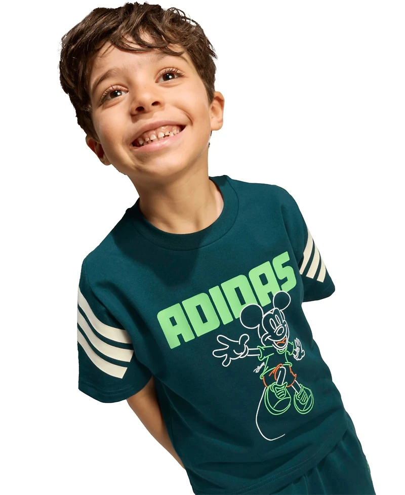 adidas Toddler Boys 2-Piece Disney Mickey Mouse T-Shirt and Shorts Set