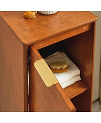 Casainc Modern Bathroom Floor & Linen Cabinet with Adjustable Shelves and Antique Brass Hardware