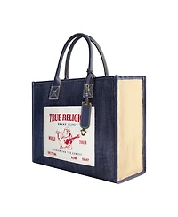 True Religion Buddha Pocket Denim Tote