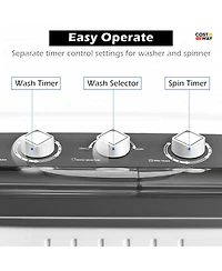 Costway Portable Mini Compact Twin Tub 20Lbs Total Washing Machine Washer