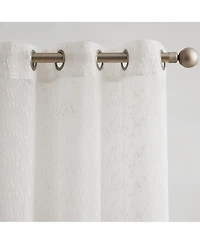 Lush Decor Aileen Textured Raindrop Sheer Window Curtain Panels White Pair 38x84