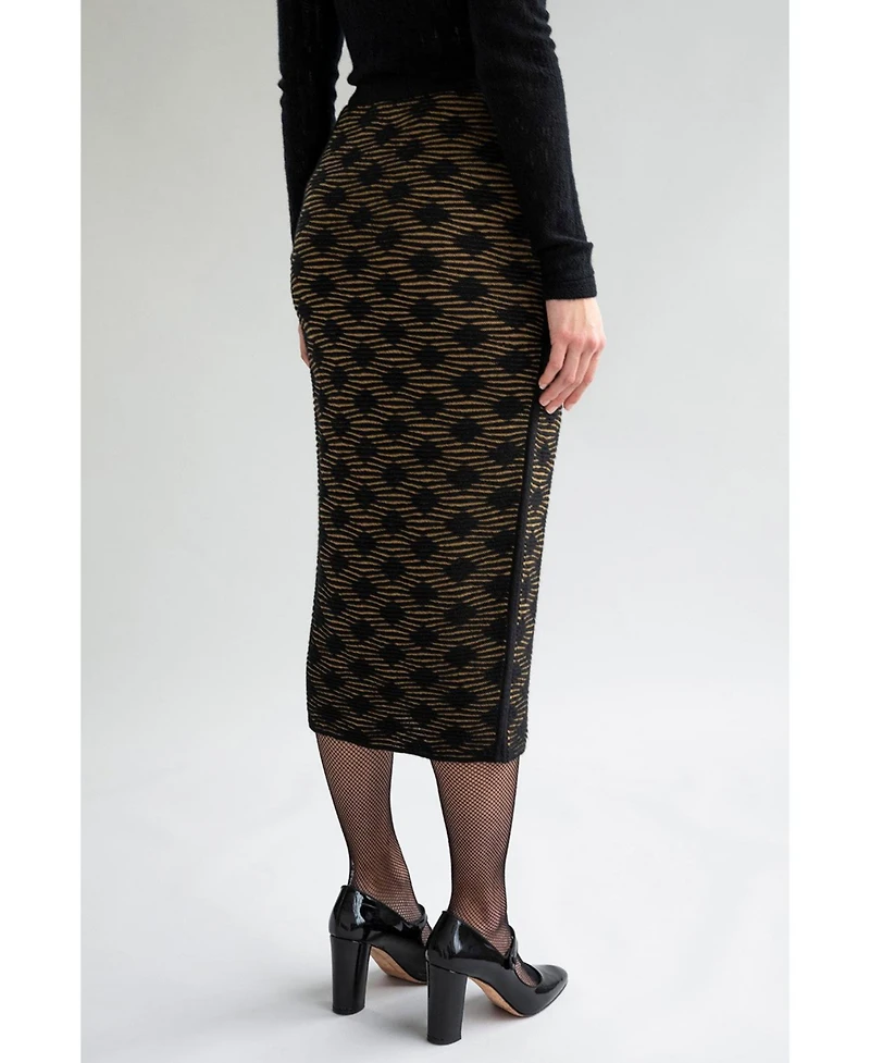 Sskein Women's Geometric Jacquard Knit Pencil skirt