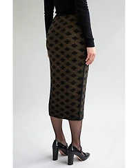 Sskein Women's Geometric Jacquard Knit Pencil skirt