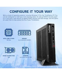 Lenovo ThinkStation P3 Business Workstation Desktop Intel Core i7 14700 16GB Ram Nvidia Quadro T400 512GB Ssd Storage Windows 11 Pro - Black