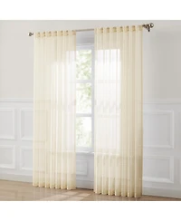 Lush Decor Calia Textured Stripe Sheer Window Curtain Panels Neutral Pair 52x84