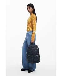 Desigual Women's Large embroidered denim backpack