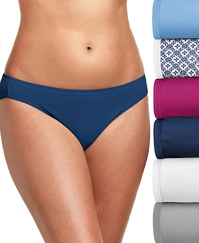 Hanes Women's 6-Pk. Ultimate Breathable Cotton Bikini Underwear 42H6CC