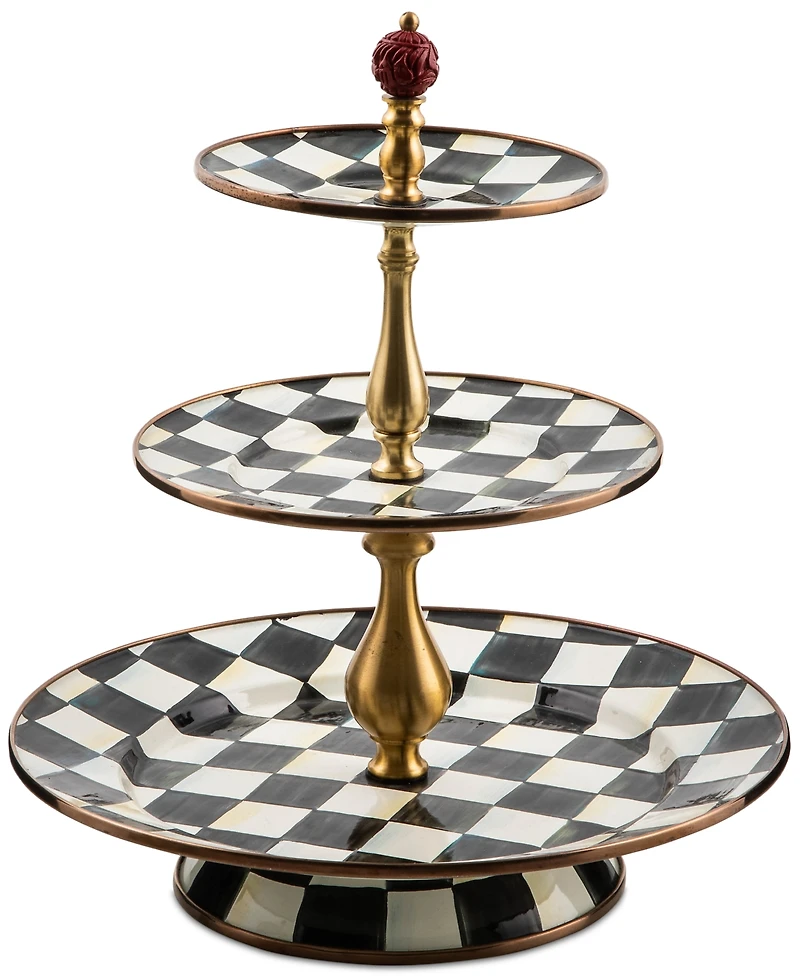 Mackenzie-Childs Courtly Check 3-Tier Sweet Stand