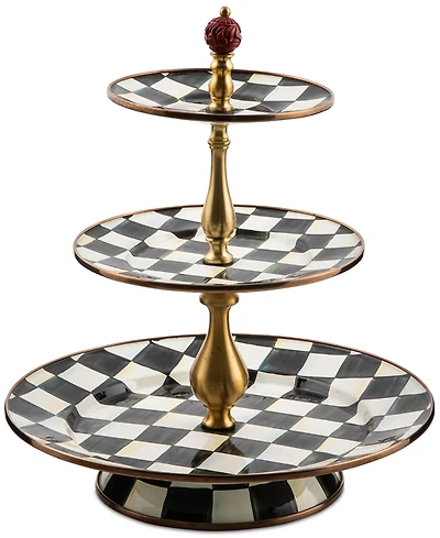 Mackenzie-Childs Courtly Check 3-Tier Sweet Stand