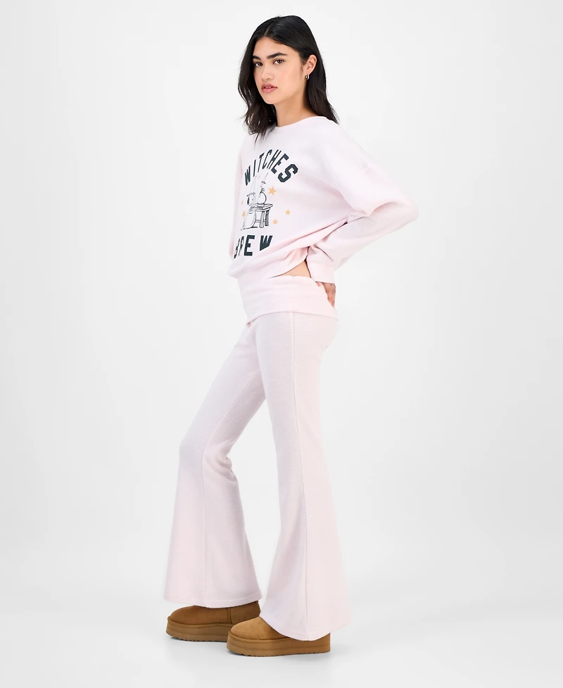 Grayson Threads, The Label Juniors' Snoopy Fold Over Thermal Pants