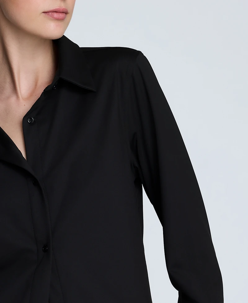 Kenneth Cole Women's Silky Jersey Button-Front Shirt