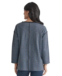 Jones New York Women's Seamed Pocket-Front Long-Sleeve Top