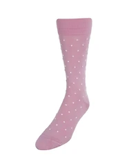 Trafalgar Men's Leo Polka Dot Mercerized Cotton Mid-Calf Socks