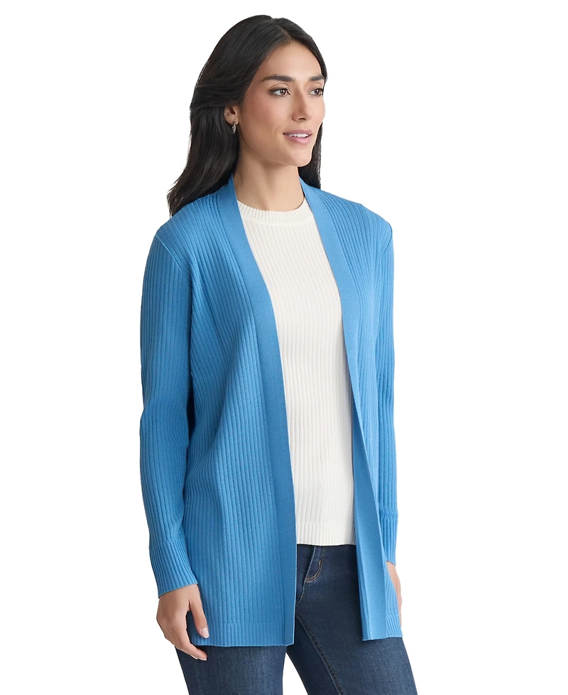 Jones New York Women's Sutton Ribbed Long-Sleeve Cardigan Sweater