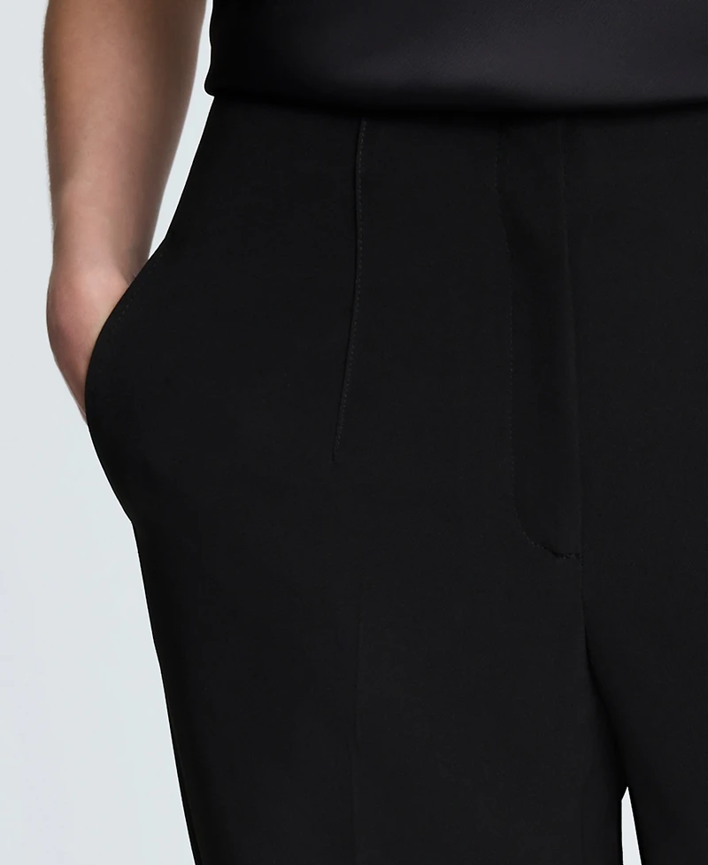 Kenneth Cole Women's Luxe Twill Straight-Leg Pants