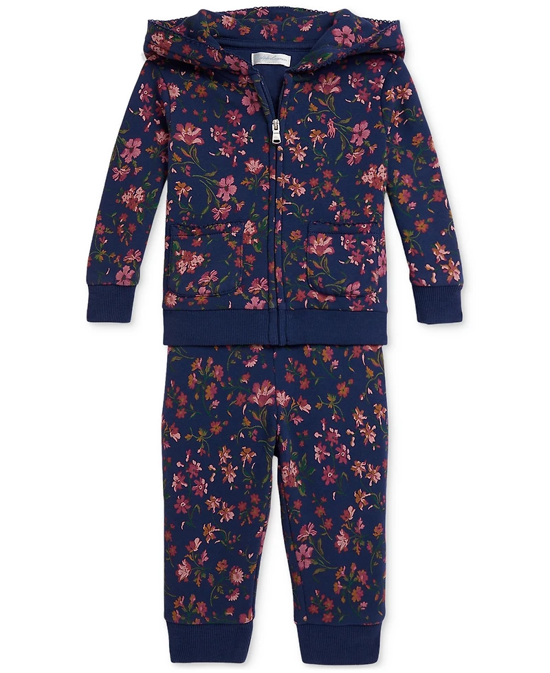 Polo Ralph Lauren Baby Girls Floral Fleece Hoodie & Pant Set
