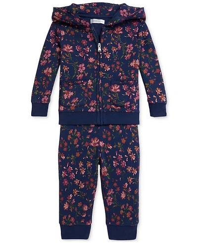 Polo Ralph Lauren Baby Girls Floral Fleece Hoodie & Pant Set