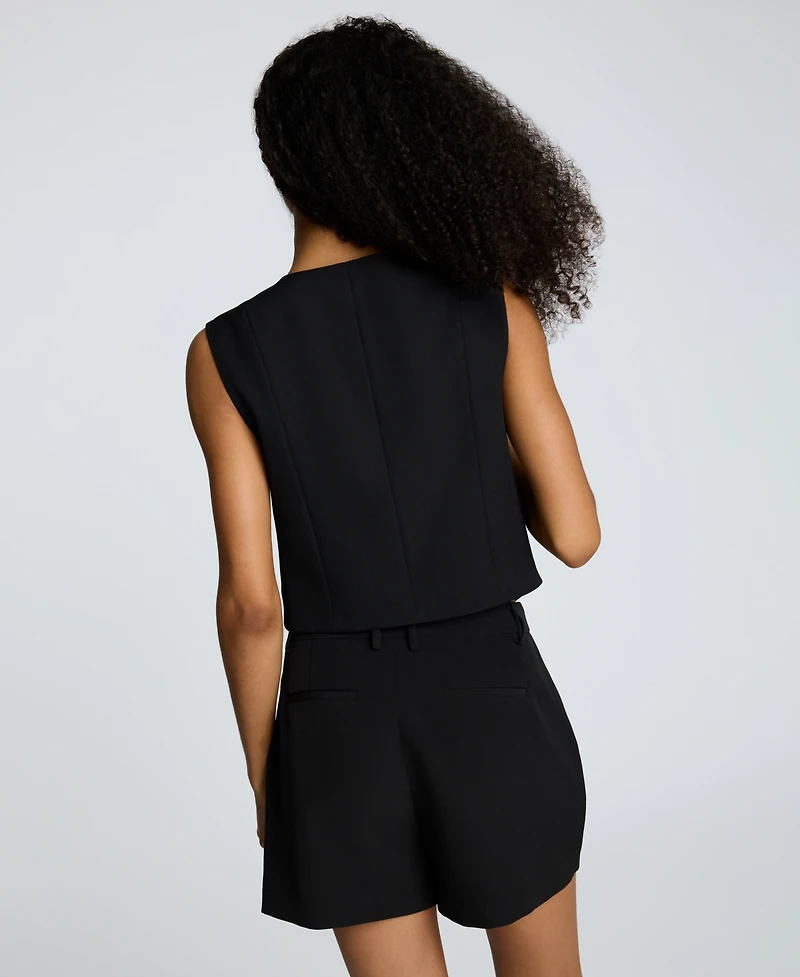 Kenneth Cole Women's Luxe Twill Three Button Vest