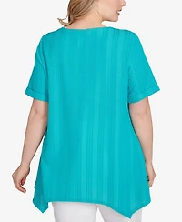 Ruby Rd. Plus Solid Crinkle Knit Top