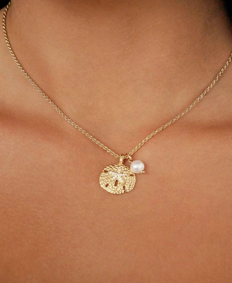 Ettika Sand Dollar Pendant Charm Necklace
