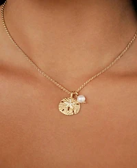 Ettika Sand Dollar Pendant Charm Necklace