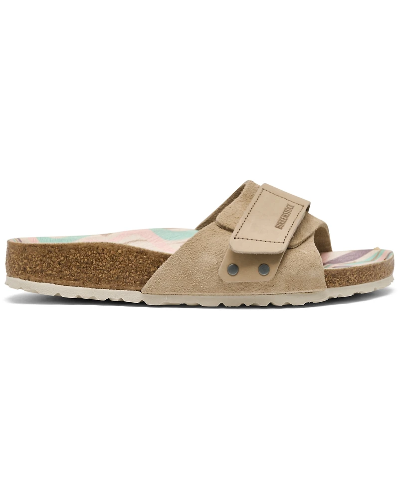 Birkenstock Women's Oita Nubuck-Suede Leather Printed Footbed Sandals from Finish Line